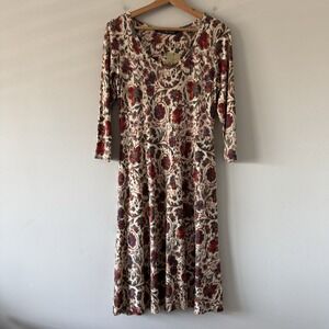 Peruvian Connection Lucine Dress Size Small Floral Cottage Granola Girl Boho